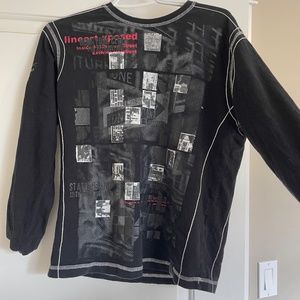 Alternative Long Sleeve Graphic Shirt, New York, Visible Stitch, Size Large